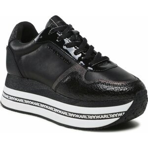Sneakersy KARL LAGERFELD KL64921 Black Lthr & Suede Mono