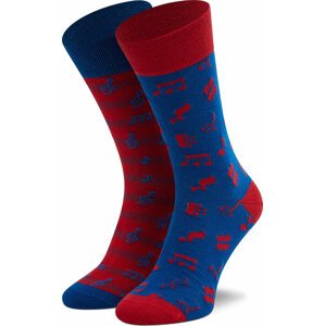 Pánské klasické ponožky Dots Socks D20WF-SX-028 Modrá