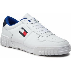 Sneakersy Tommy Jeans Retro Leather Cupsole EM0EM01068 White YBR