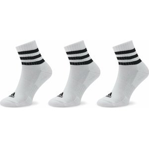 Sada 3 párů vysokých ponožek unisex adidas 3S C Spw Mid 3P HT3456 White/Black