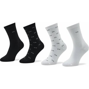 Sada 4 párů pánských vysokých ponožek Calvin Klein 701219850 Black Combo 001