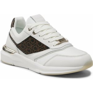 Sneakersy Calvin Klein Flexi Runner - Mono HW0HW01437 White/Brown Mono 0LD
