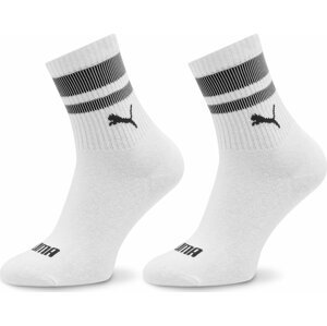Sada 2 párů vysokých ponožek unisex Puma Unisex Heritage 938022 White / Black 02