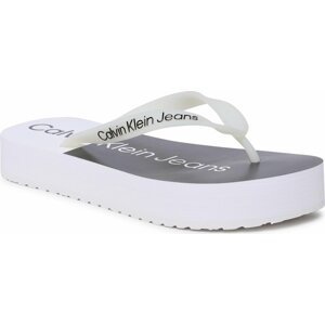 Žabky Calvin Klein Jeans Beach Sandal Flatform YW0YW00716 White/Black 0K4
