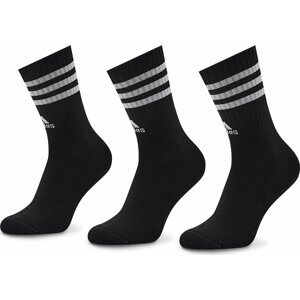 Sada 3 párů vysokých ponožek unisex adidas 3-Stripes IC1321 Black/White