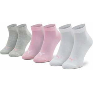 Sada 3 párů dámských vysokých ponožek Puma Quarter 906978 08 Prism Pink