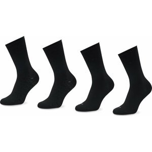Sada 4 párů dámských vysokých ponožek Calvin Klein 701219852 Black 002