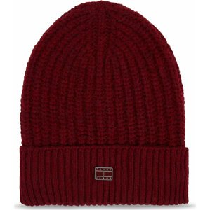 Čepice Tommy Jeans Tjw Cosy Knit Beanie AW0AW15462 Deep Rouge VLP