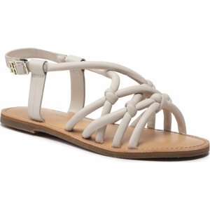 Sandály Tommy Hilfiger Flap Strappy Sandal FW0FW06668 Feather White AF4