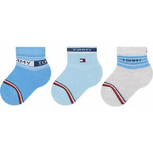 Sada 3 párů dětských vysokých ponožek Tommy Hilfiger 701220278 Blue Combo 003